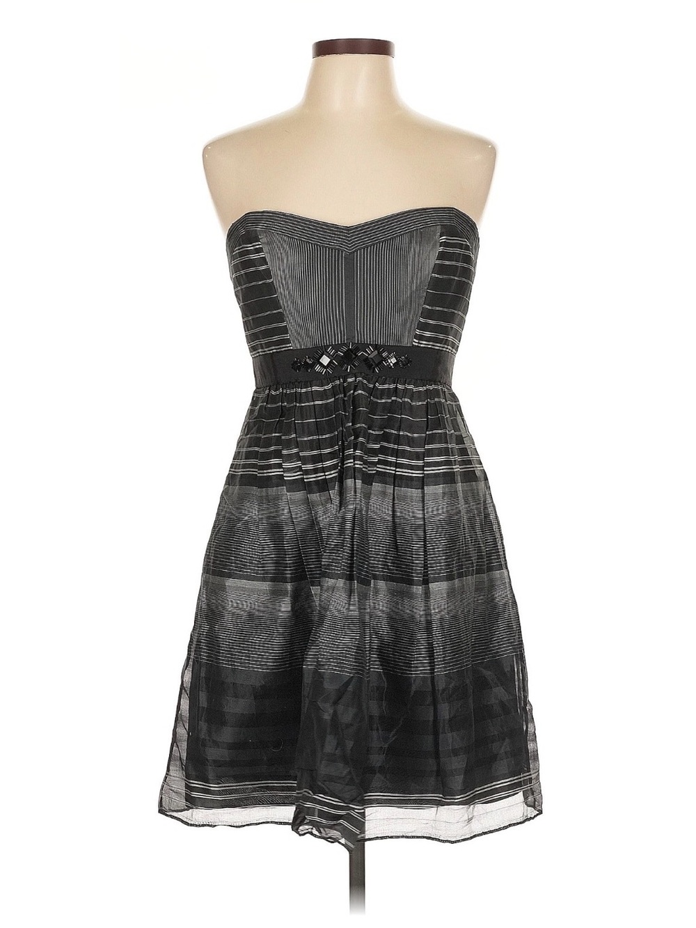 BCBGMaxAzria Strapless Black Pleated Sweetheart Dress - Size 8